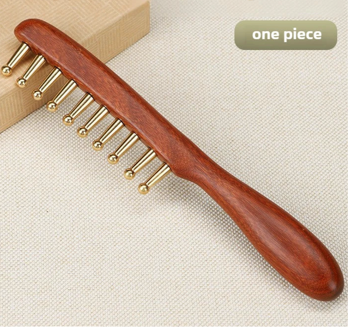 AuraComb™ - Pente Bioenergético Madeira e Cobre | Bem-estar