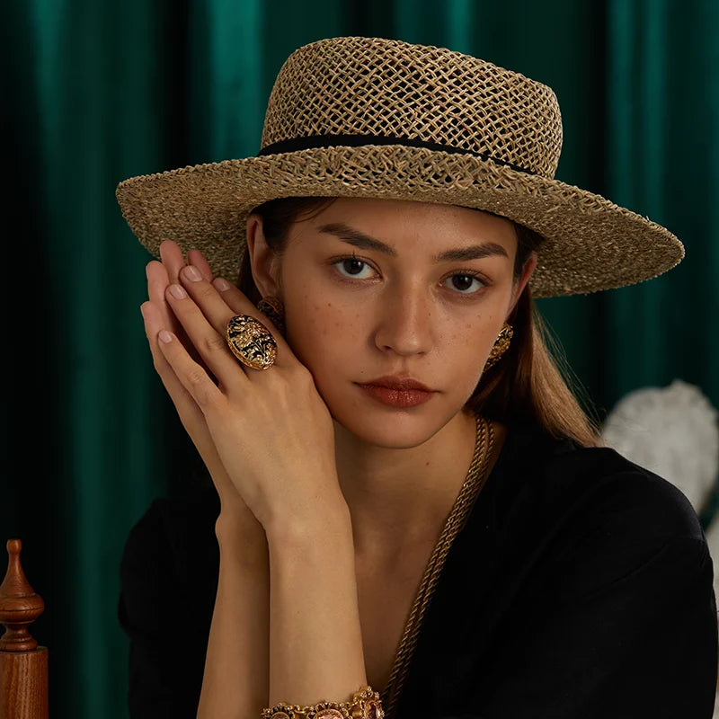 Anel de Cobre - Art Deco Girassol de Van Gogh