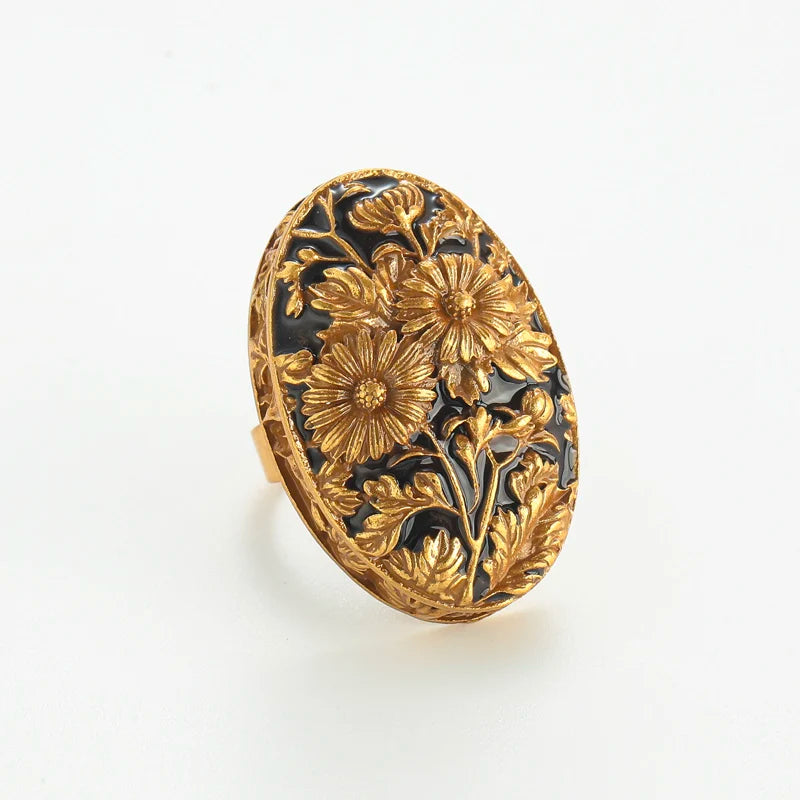 Anel de Cobre - Art Deco Girassol de Van Gogh