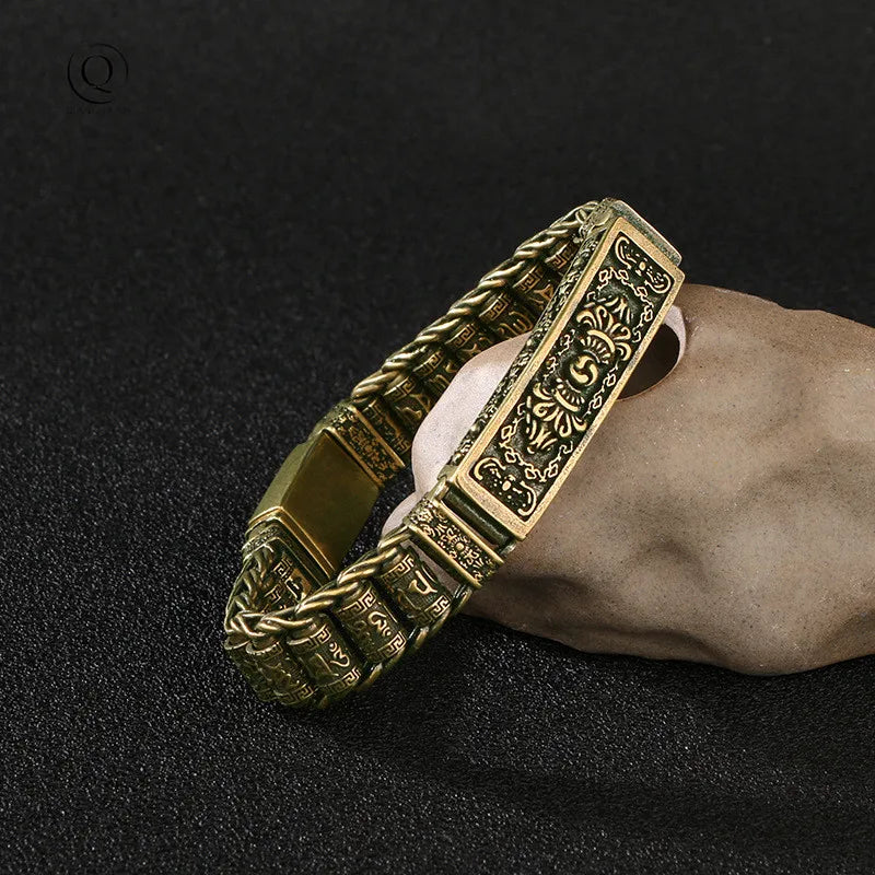 Pulseira de Cobre Tibetana - Om Mani Padme Hum