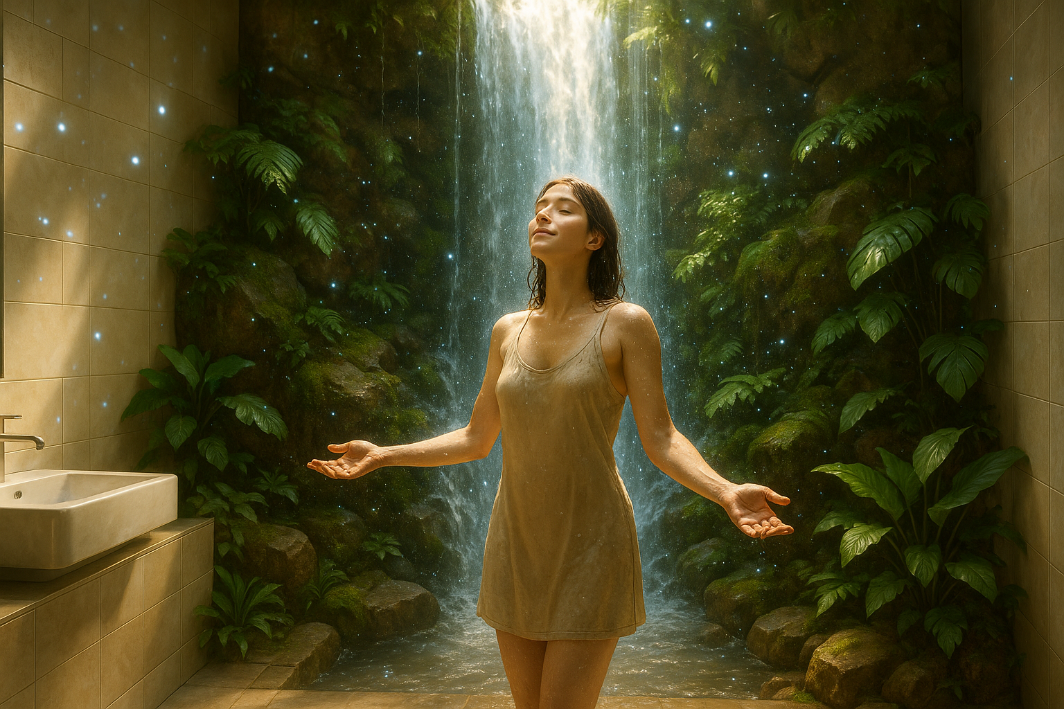 Como Trazer Uma Cachoeira Natural Para Dentro do Seu Banheiro (E Economizar Água Ao Mesmo Tempo)