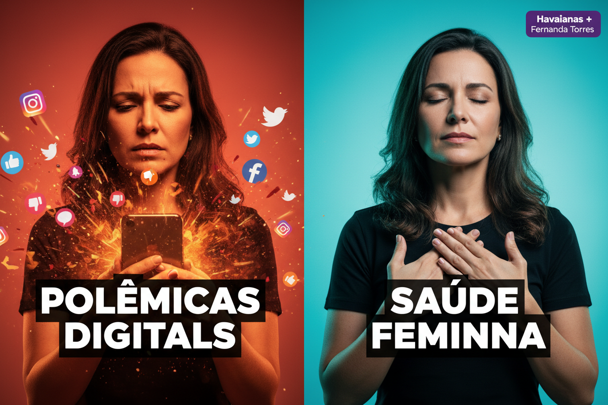 Como Polêmicas Digitais Afetam a Saúde da Mulher: o que a reação à campanha da Havaianas com Fernanda Torres revela sobre estresse, inflamação e autocuidado