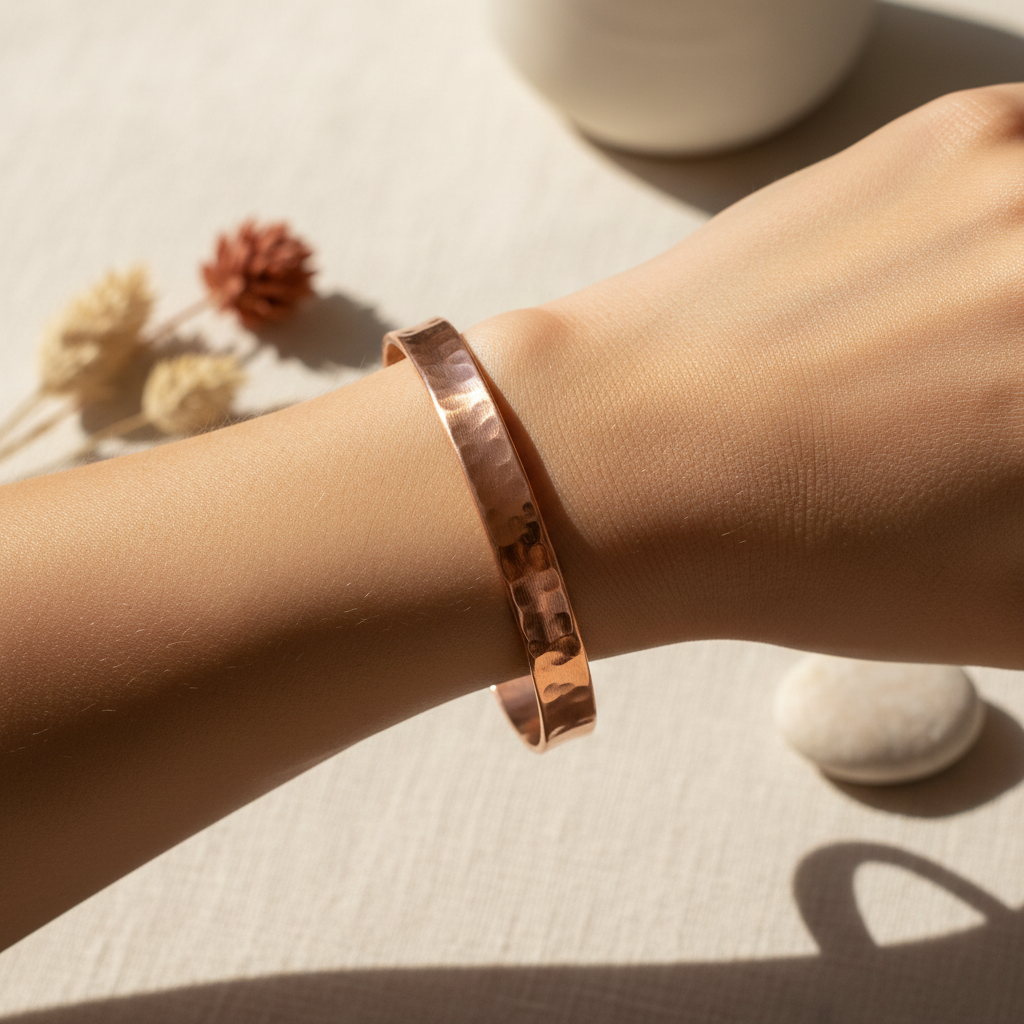 pulseira de cobre no pulso