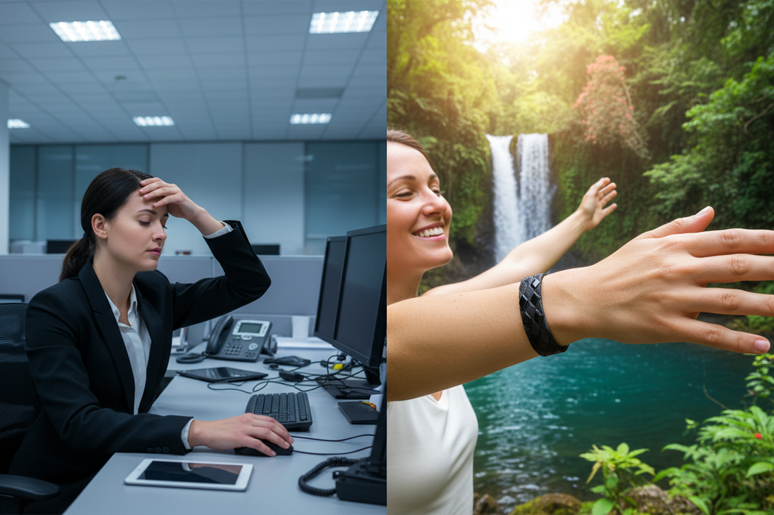 Pulseira de íons negativos para bem-estar e redução de choques elétricos