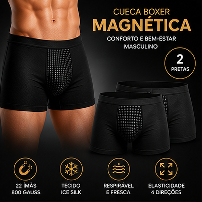 Cueca Boxer Magnética | Conforto e Bem-Estar Masculino | Kit 2 Peças