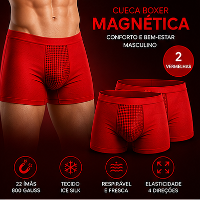 Cueca Boxer Magnética | Conforto e Bem-Estar Masculino | Kit 2 Peças