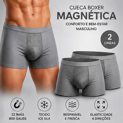 Cueca Boxer Magnética | Conforto e Bem-Estar Masculino | Kit 2 Peças