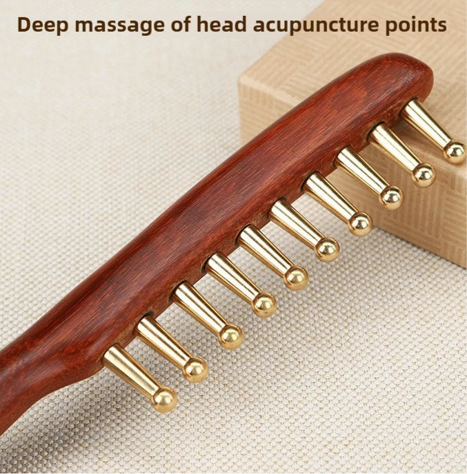 AuraComb™ - Pente Bioenergético Madeira e Cobre | Bem-estar