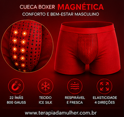 Cueca Boxer Magnética | Conforto e Bem-Estar Masculino | Kit 2 Peças
