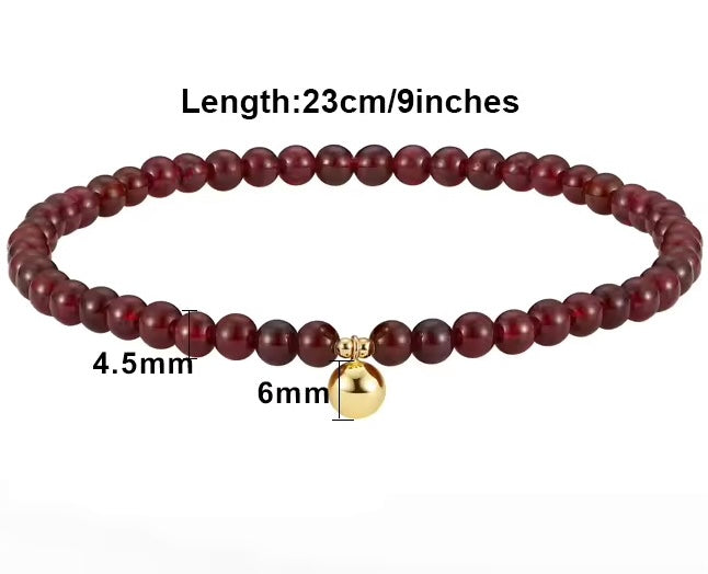 Tornozeleira da Proteção em Prata 925 | Black Spinel ou Garnet