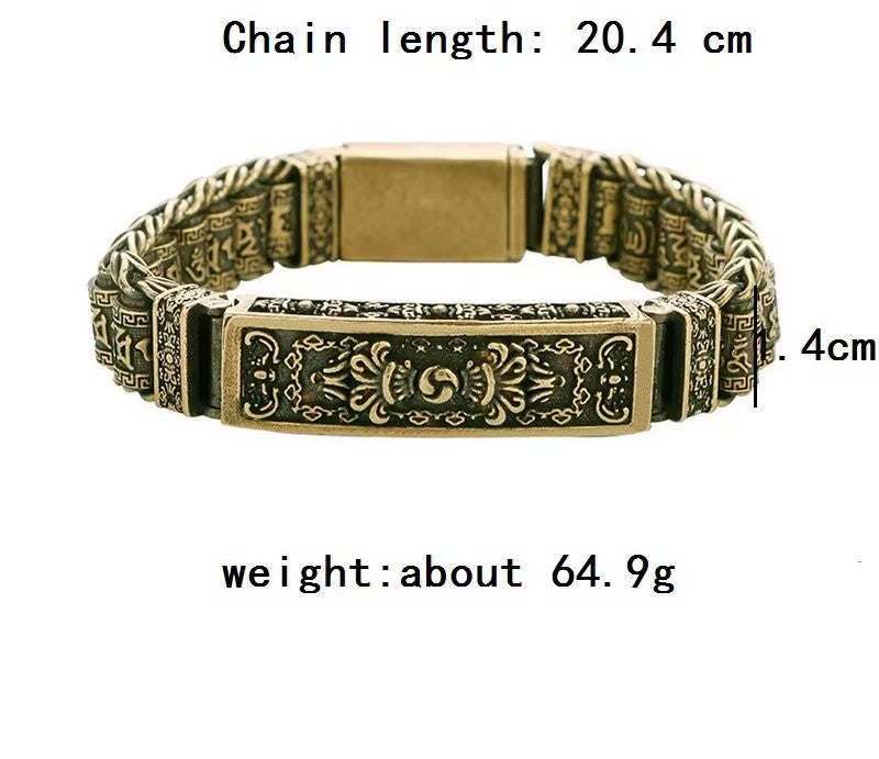 Pulseira de Cobre Tibetana - Om Mani Padme Hum