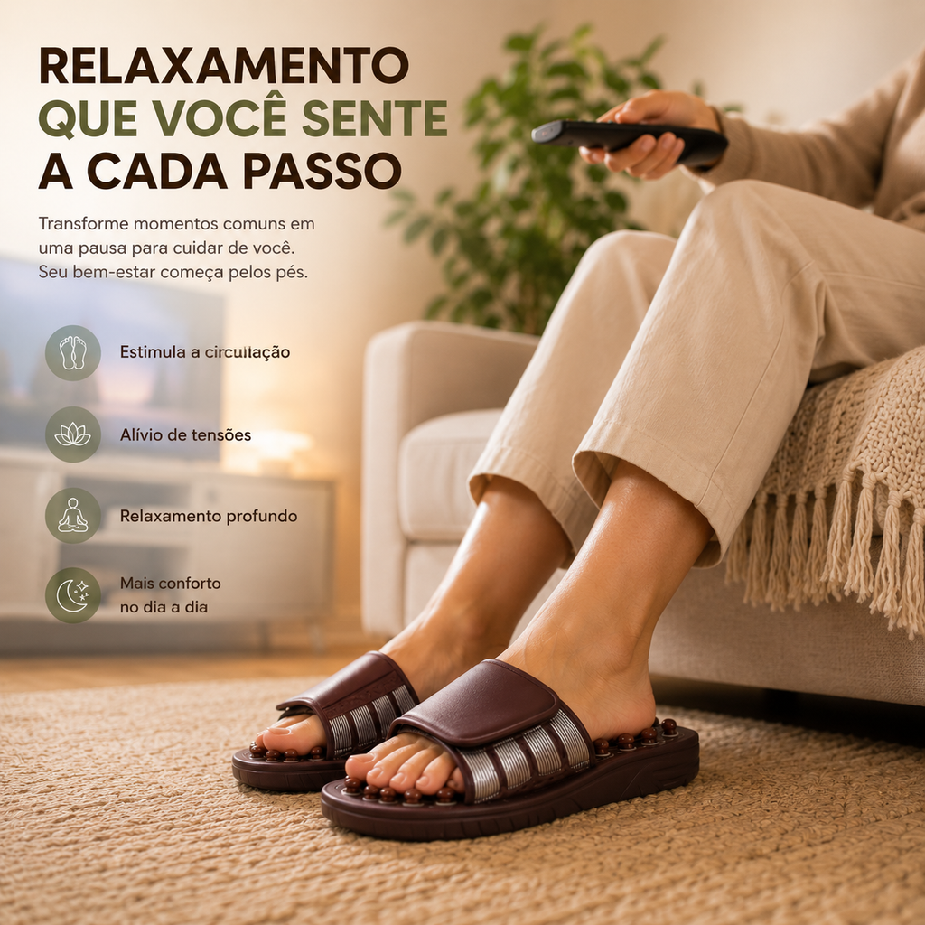 Chinelo Massageador com Acupuntura e Reflexologia | Terapia da Mulher