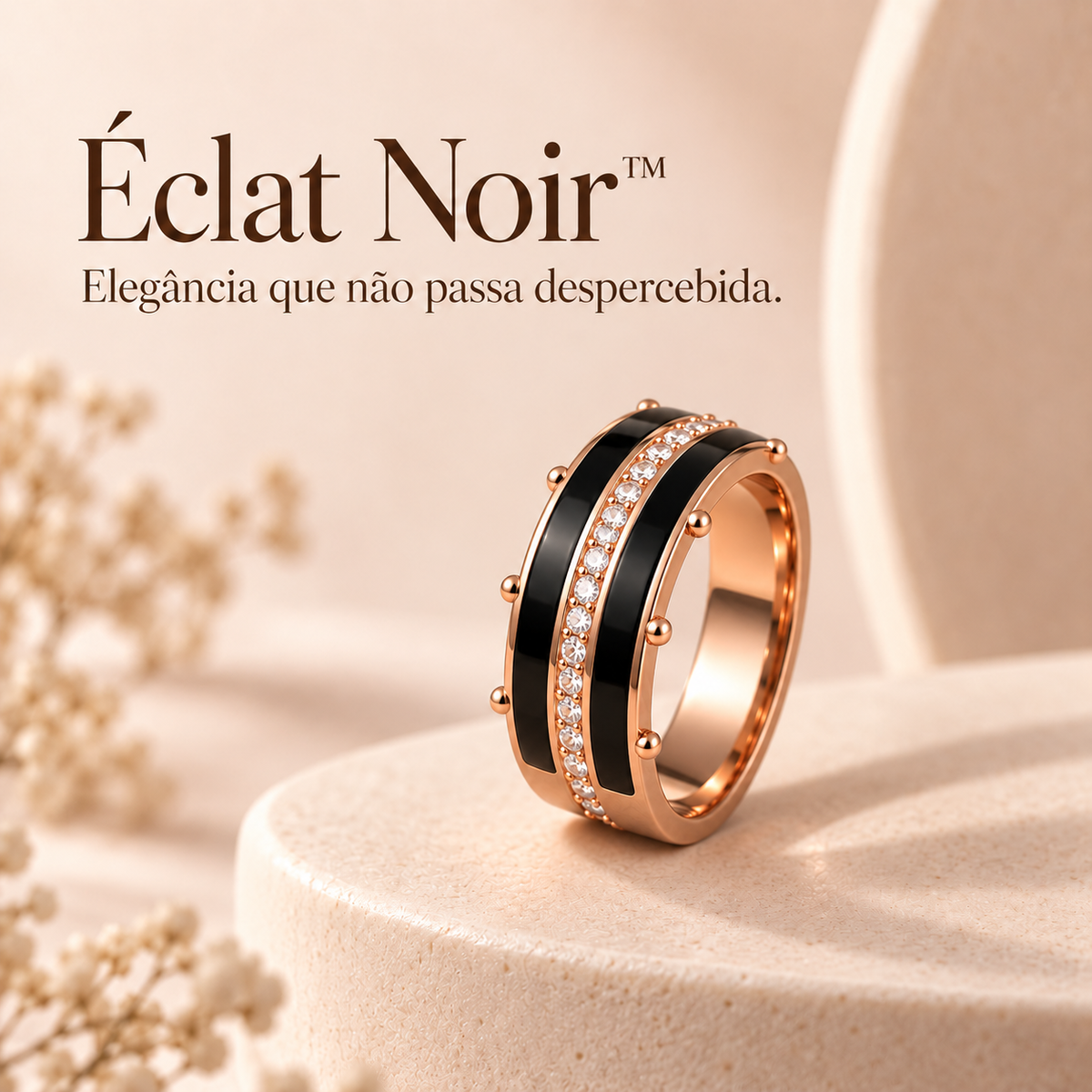 Anel de Cobre com Banho de Ouro Rosé | Éclat Noir™