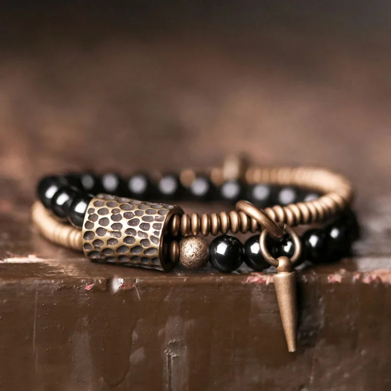 Pulseira de Cobre com Obsidiana - Rainbow Desert