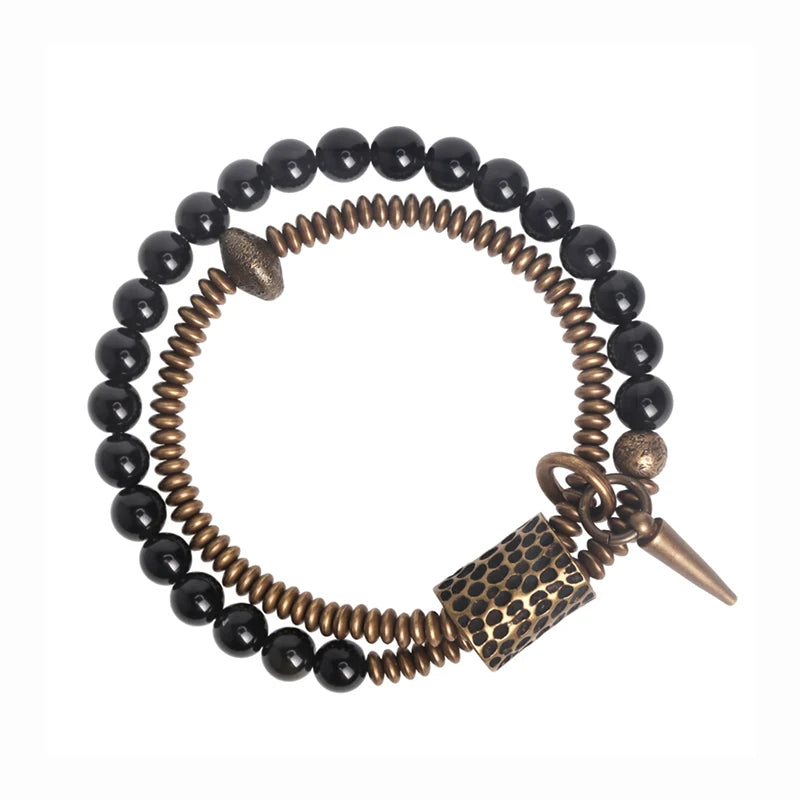 Pulseira de Cobre com Obsidiana - Rainbow Desert