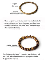 TigerLux - Bracelete de Olho de Tigre e Cobre Premium