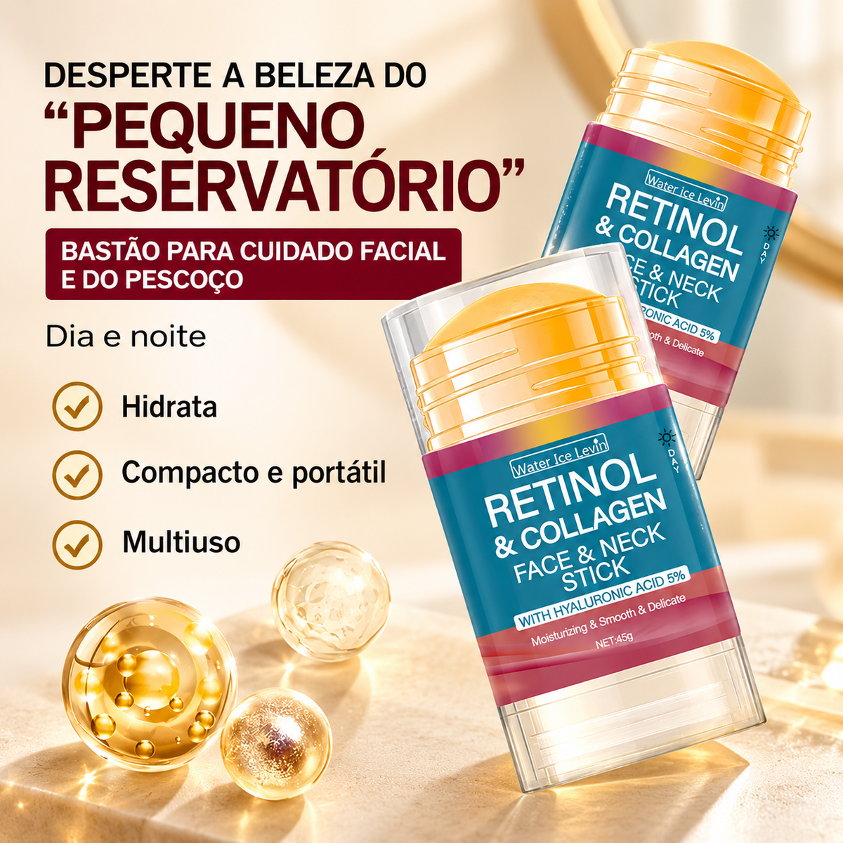 Bastão Facial com Retinol e Colágeno | RetinolGlow™