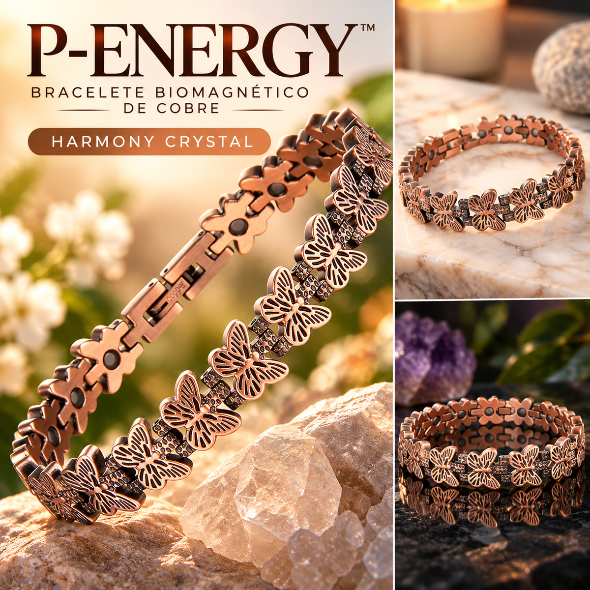 P-Energy - Bracelete Biomagnético de Cobre | Energia Vital e Beleza Natural