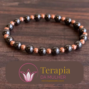 Bracelete de cobre com hematita - Terapia da Mulher