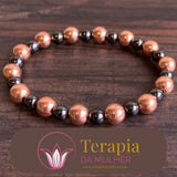 Bracelete de cobre com hematita - Terapia da Mulher