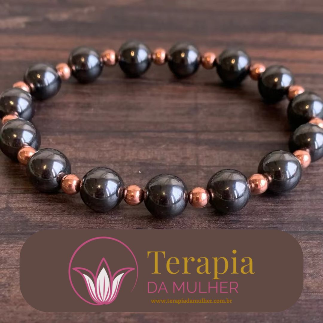 Bracelete de cobre com hematita - Terapia da Mulher