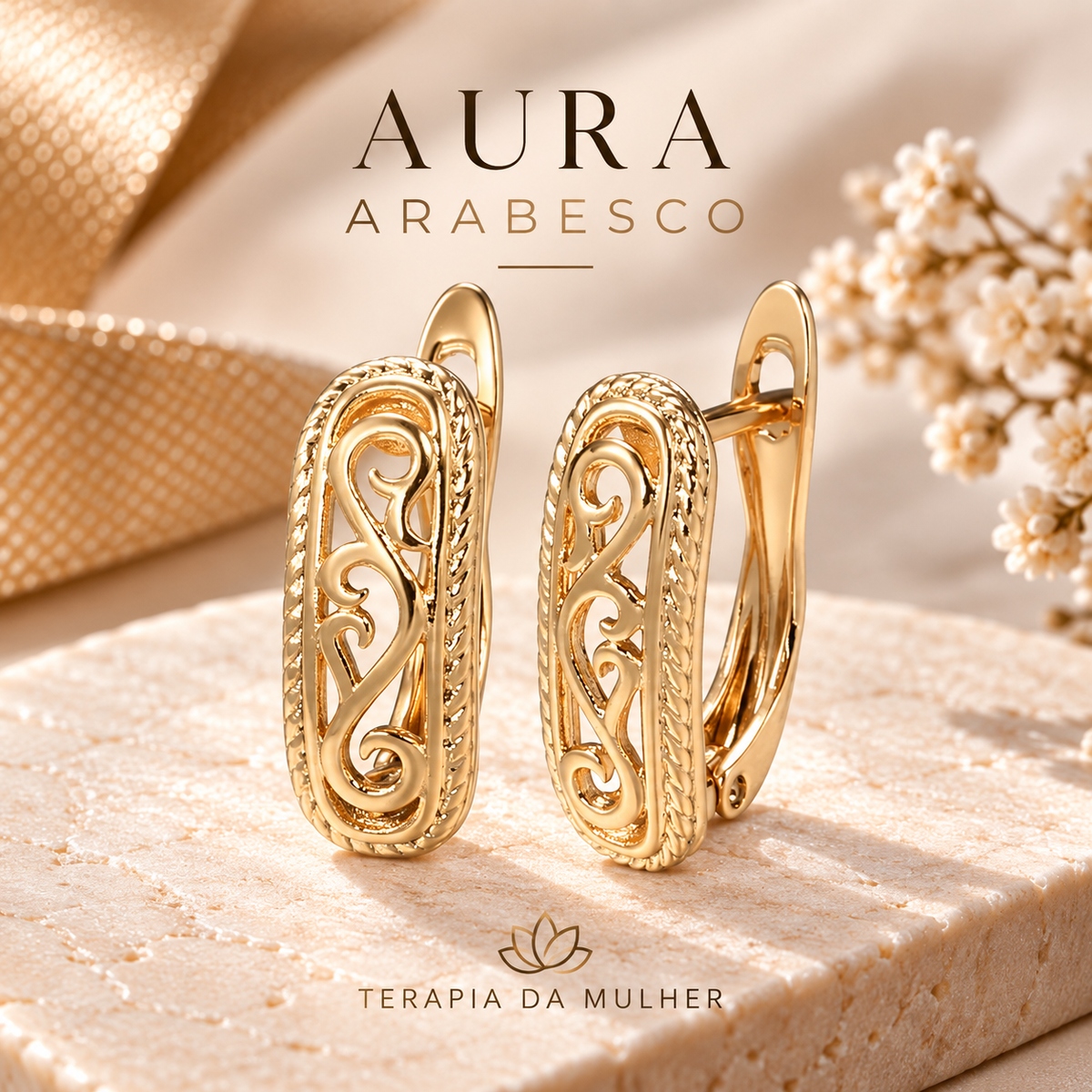 Brincos de Cobre Banhados a Ouro 585 | Aura Dourada