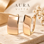 Brincos de Cobre Banhados a Ouro 585 | Aura Dourada