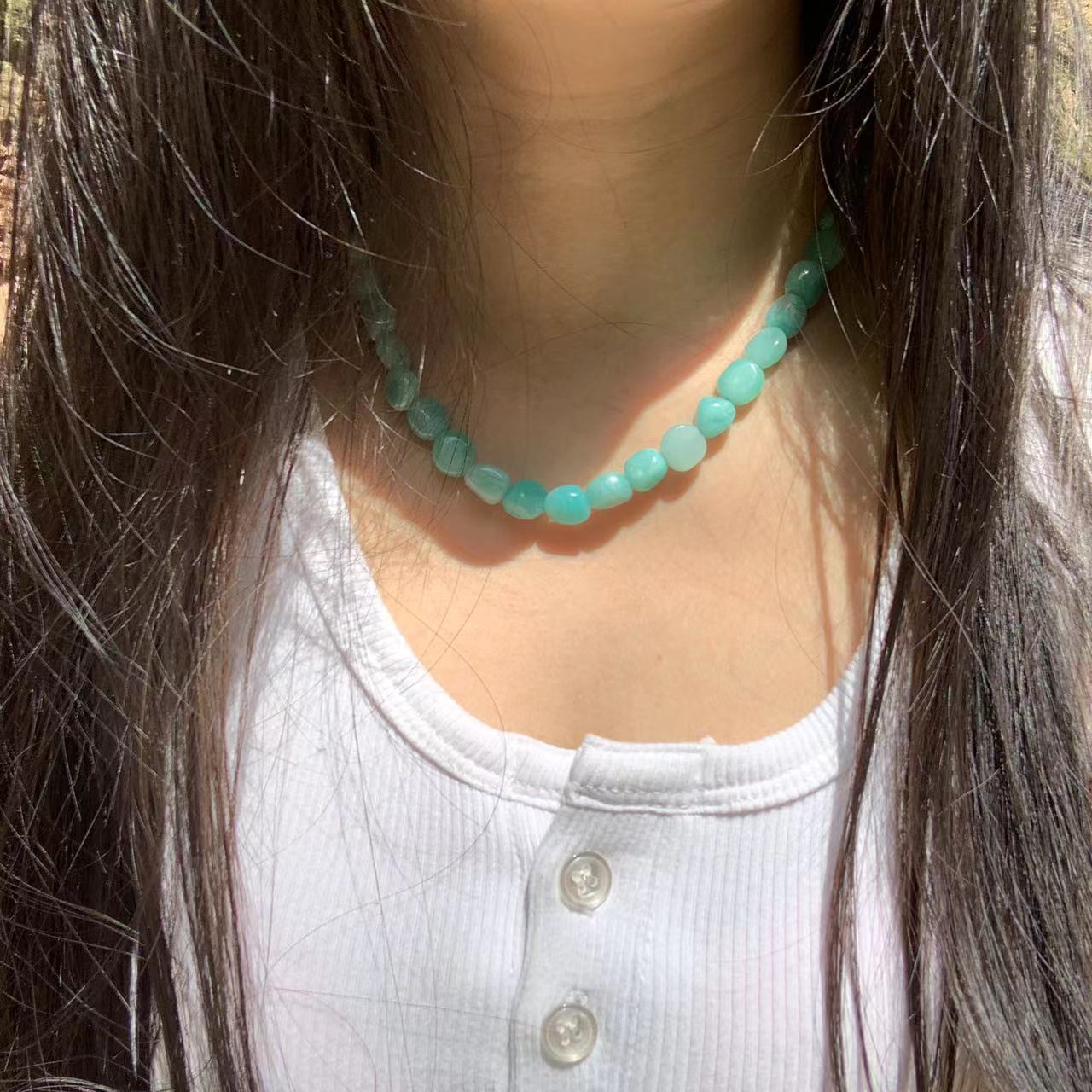 Colar com Pedras de Amazonite - Terapia da Mulher