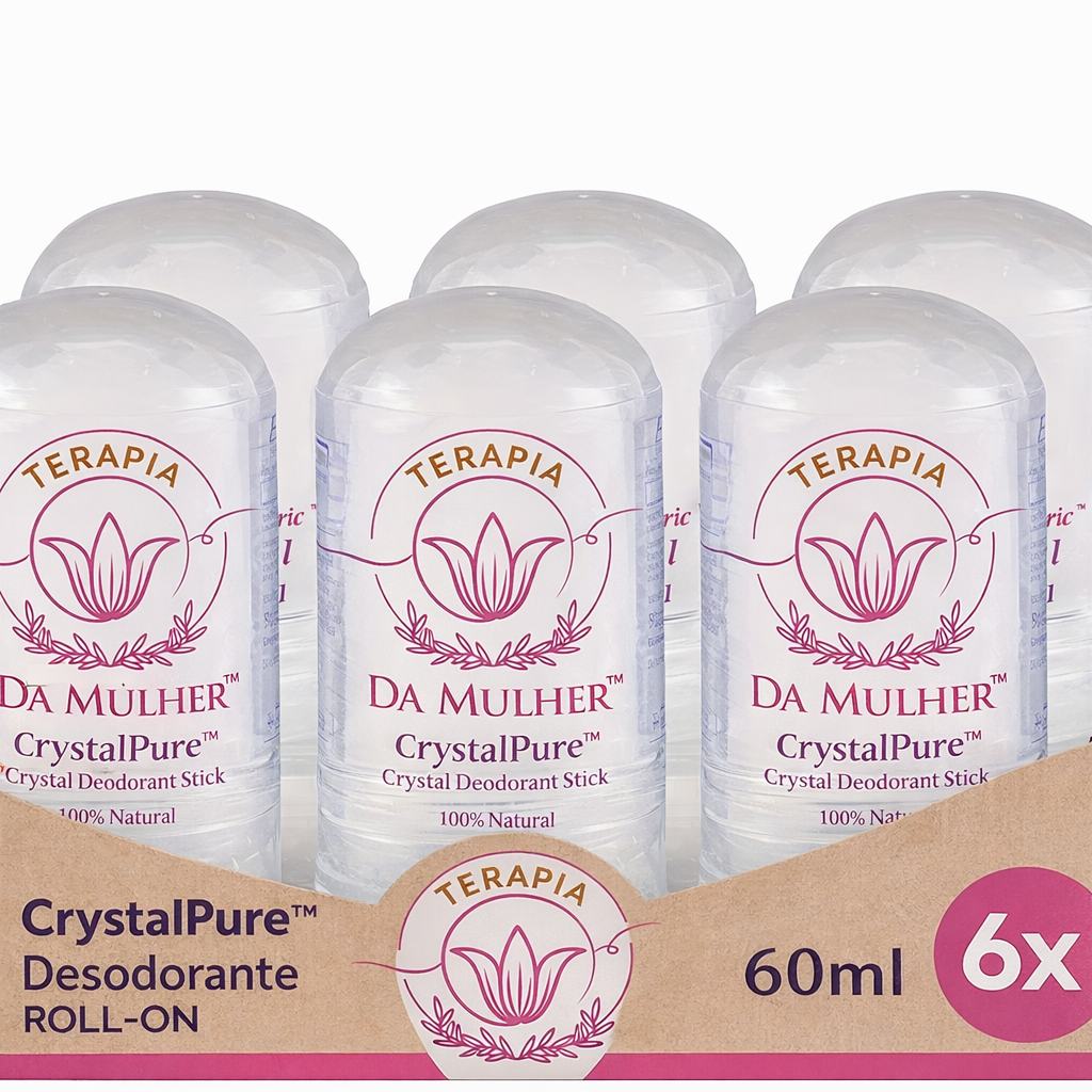 CrystalPure™ - Desodorante Natural de Cristal de Alumém | Kit Família 6 Unidades | Proteção 48h Sem Alumínio