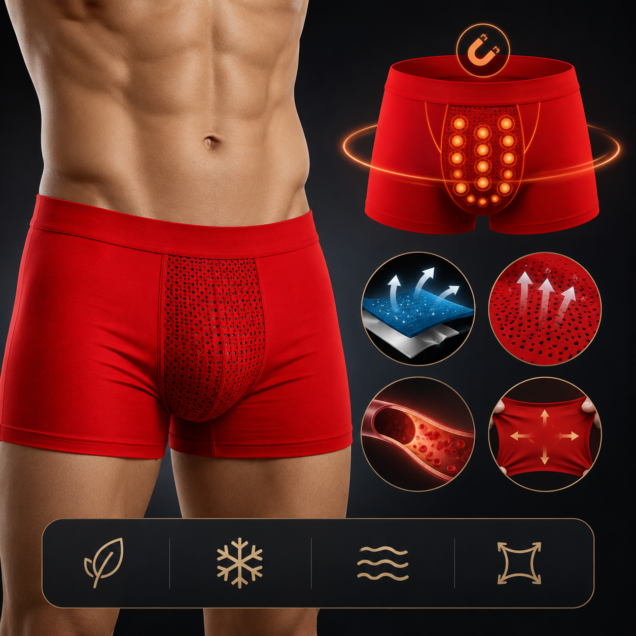 Cueca Boxer Magnética | Conforto e Bem-Estar Masculino | Kit 2 Peças