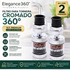 Filtro para Torneira Elegance360™ Cromo Plus | Kit Premium com 2 Filtros