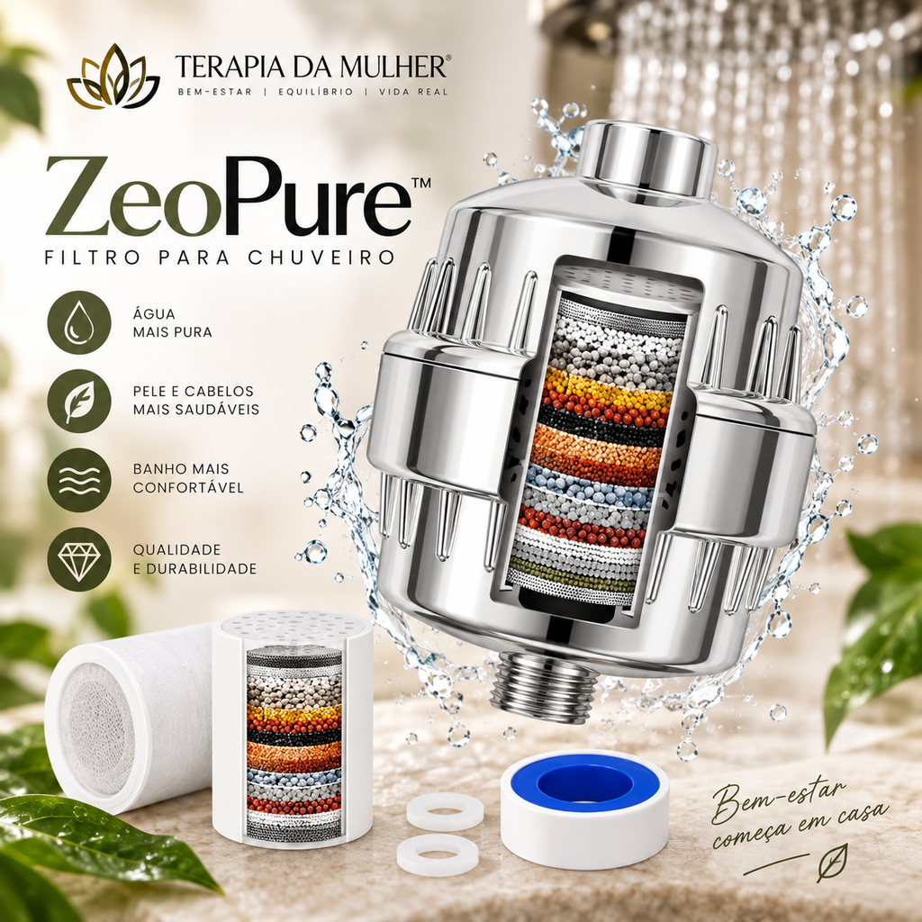 Filtro para chuveiro com 20 estágios - ZeoPure™