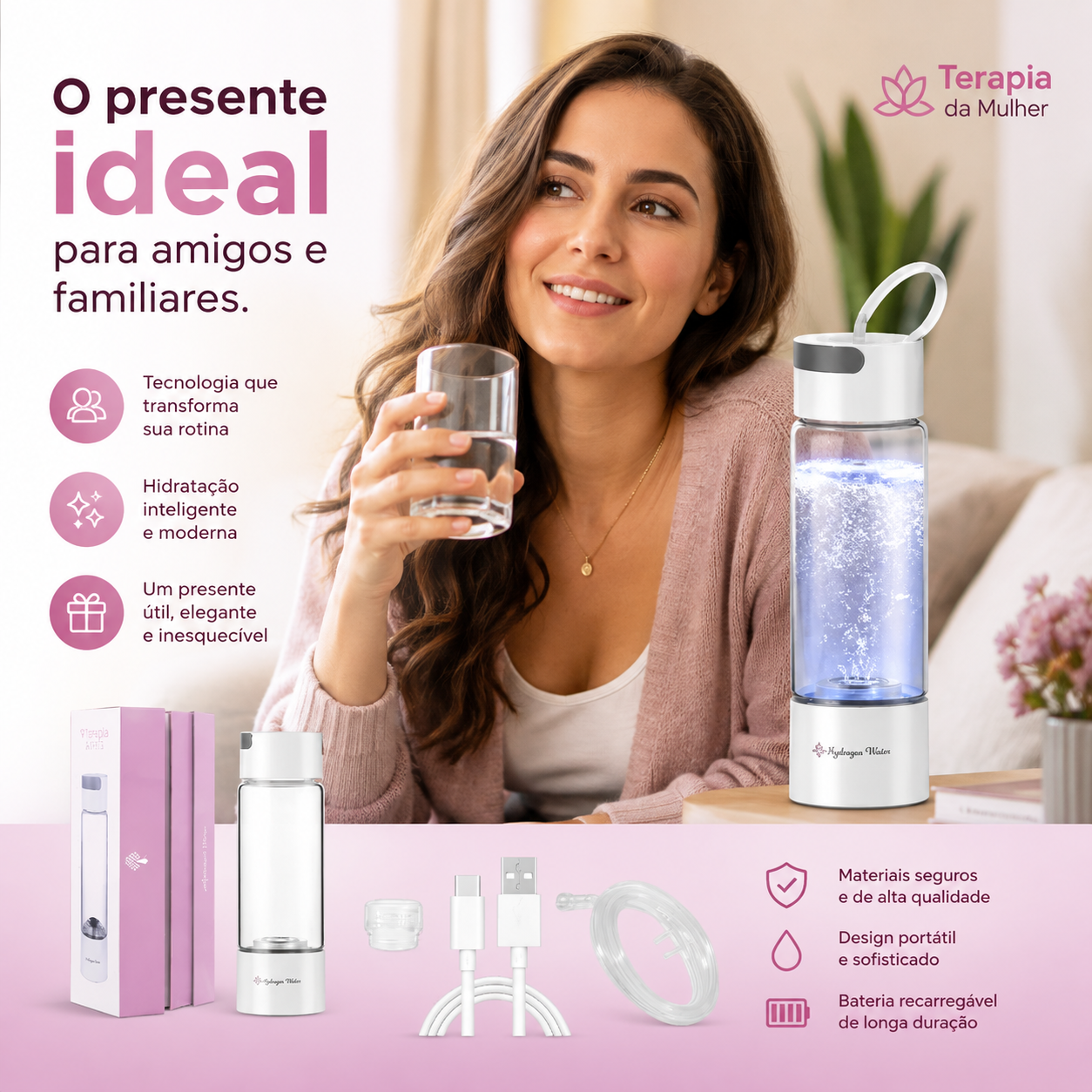 Garrafa Geradora de Hidrogênio Molecular - Sweetlife™