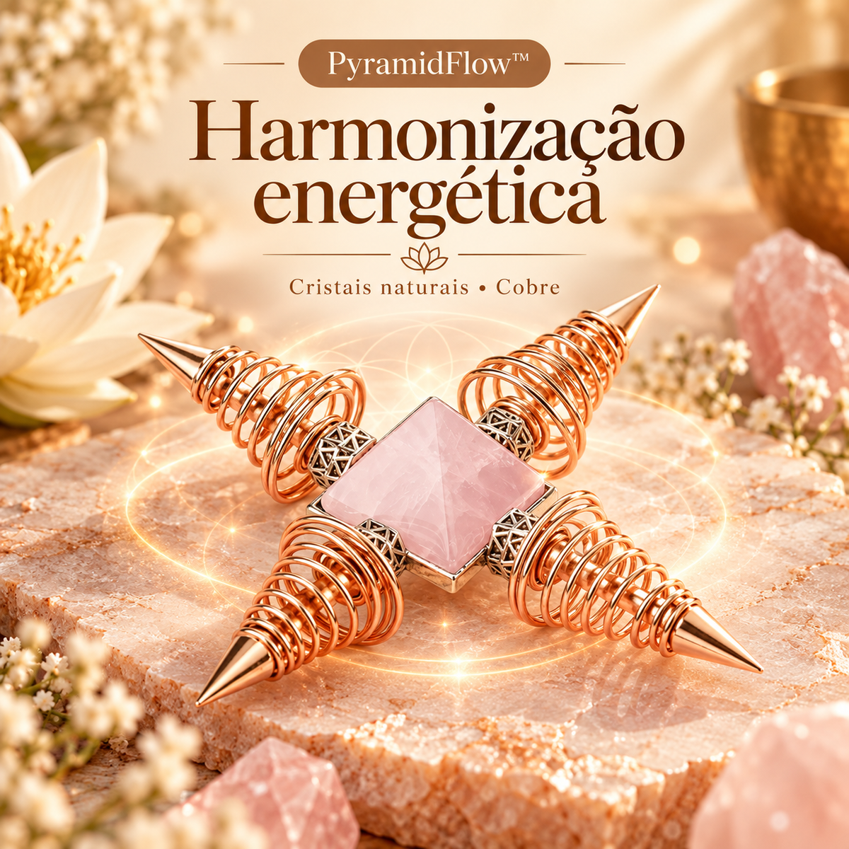 Gerador de Energia Escalar com Cristais Naturais | Harmonização e Expansão Energética - PyramidFlow™