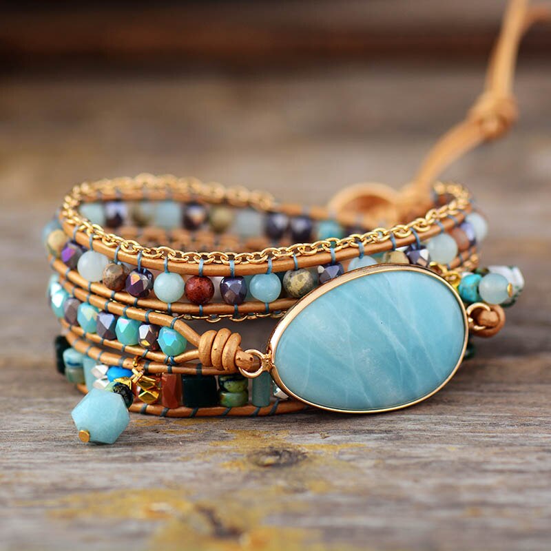Bracelete da Paz com Amazonita - Terapia da Mulher