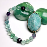 Bracelete Amazonite e Fluorite - Yoga Healing