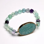 Bracelete Amazonite e Fluorite - Yoga Healing