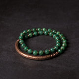 Linha Vintage de Bracelete em Cobre com Jade ou Jaspe