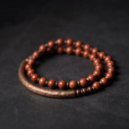 Linha Vintage de Bracelete em Cobre com Jade ou Jaspe