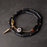 Pulseira Tibetana de Cobre com Ágata Negra - Terapia da Mulher