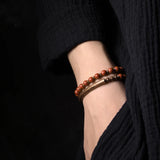 Linha Vintage de Bracelete em Cobre com Jade ou Jaspe