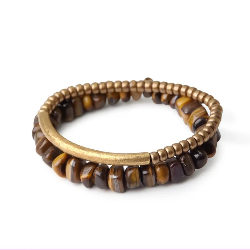 TigerLux - Bracelete de Olho de Tigre e Cobre Premium