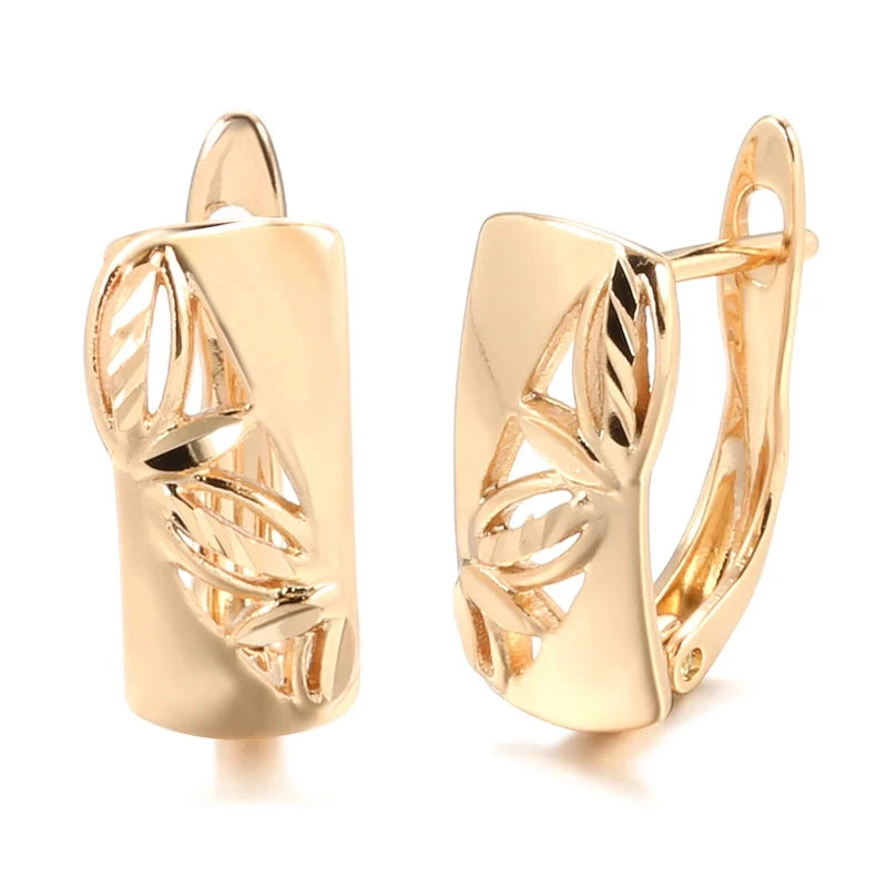 Brincos de Cobre Banhados a Ouro 585 | Aura Dourada