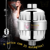 Filtro para chuveiro 25 estágios Zeo Purific™ | 1 Refil Extra Grátis 🎁