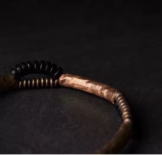 Bracelete de Cobre com Ébano Real - Terapia da Mulher
