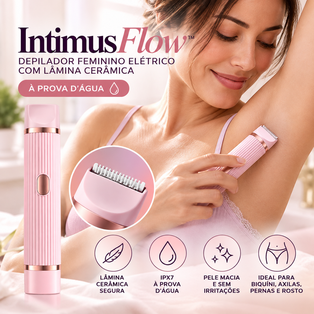 Depilador Feminino Elétrico com Lâmina Cerâmica | À Prova D'Água - IntimusFlow™