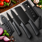 KŌRVA™ Black Kitchen | Conjunto de Facas Pretas