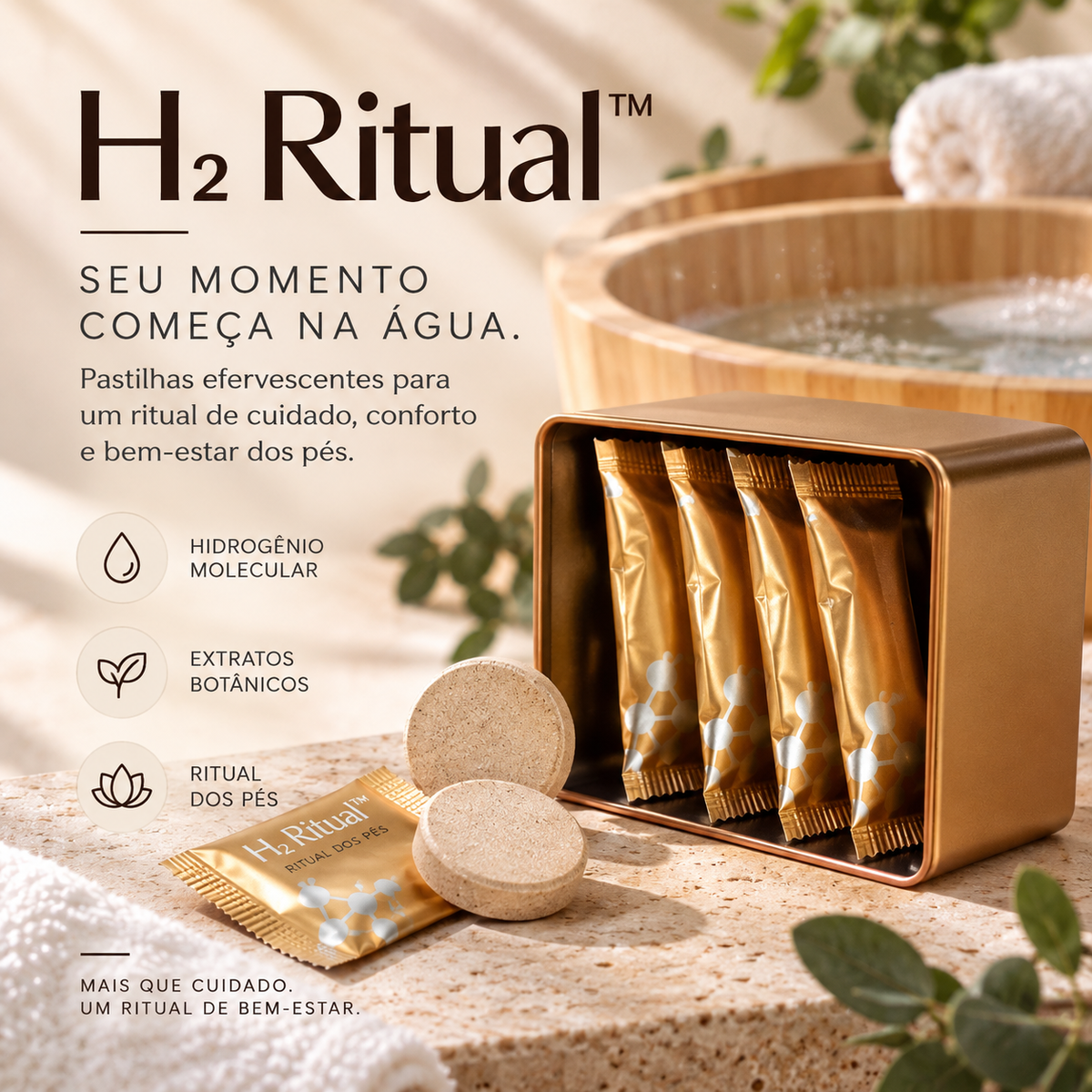 H₂ Ritual™ | Pastilhas de Hidrogênio Molecular para Ritual dos Pés