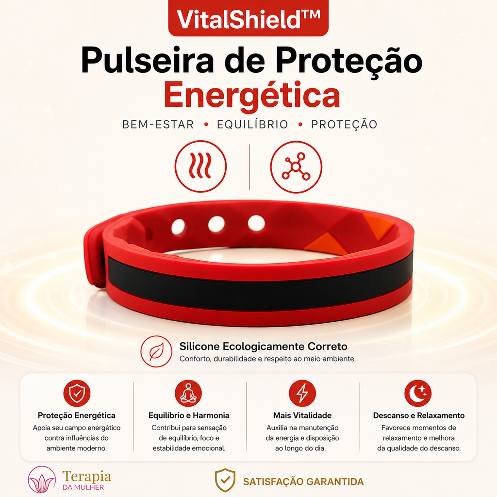 VitalShield™ - Pulseira de Bem-estar Energético | Germânio, Titânio e Turmalina