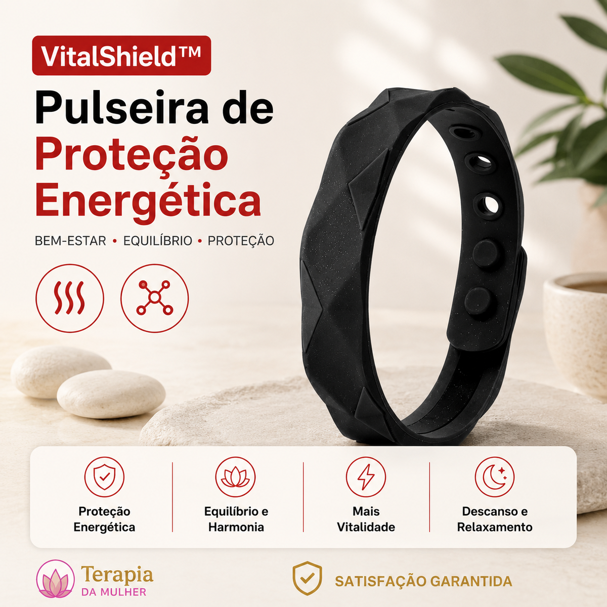 VitalShield™ - Pulseira de Bem-estar Energético | Germânio, Titânio e Turmalina